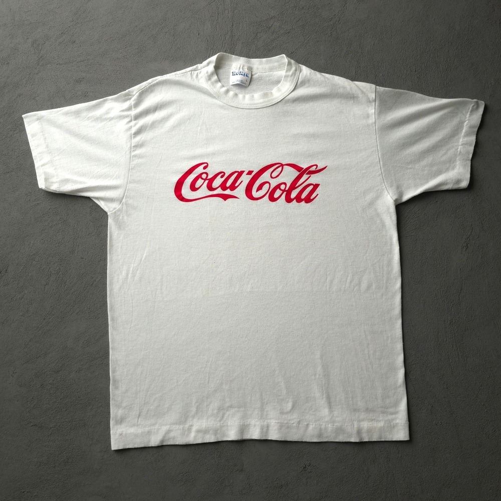 Vintage 80s Coca-Cola White T-shirt L Tee Jays Made in USA